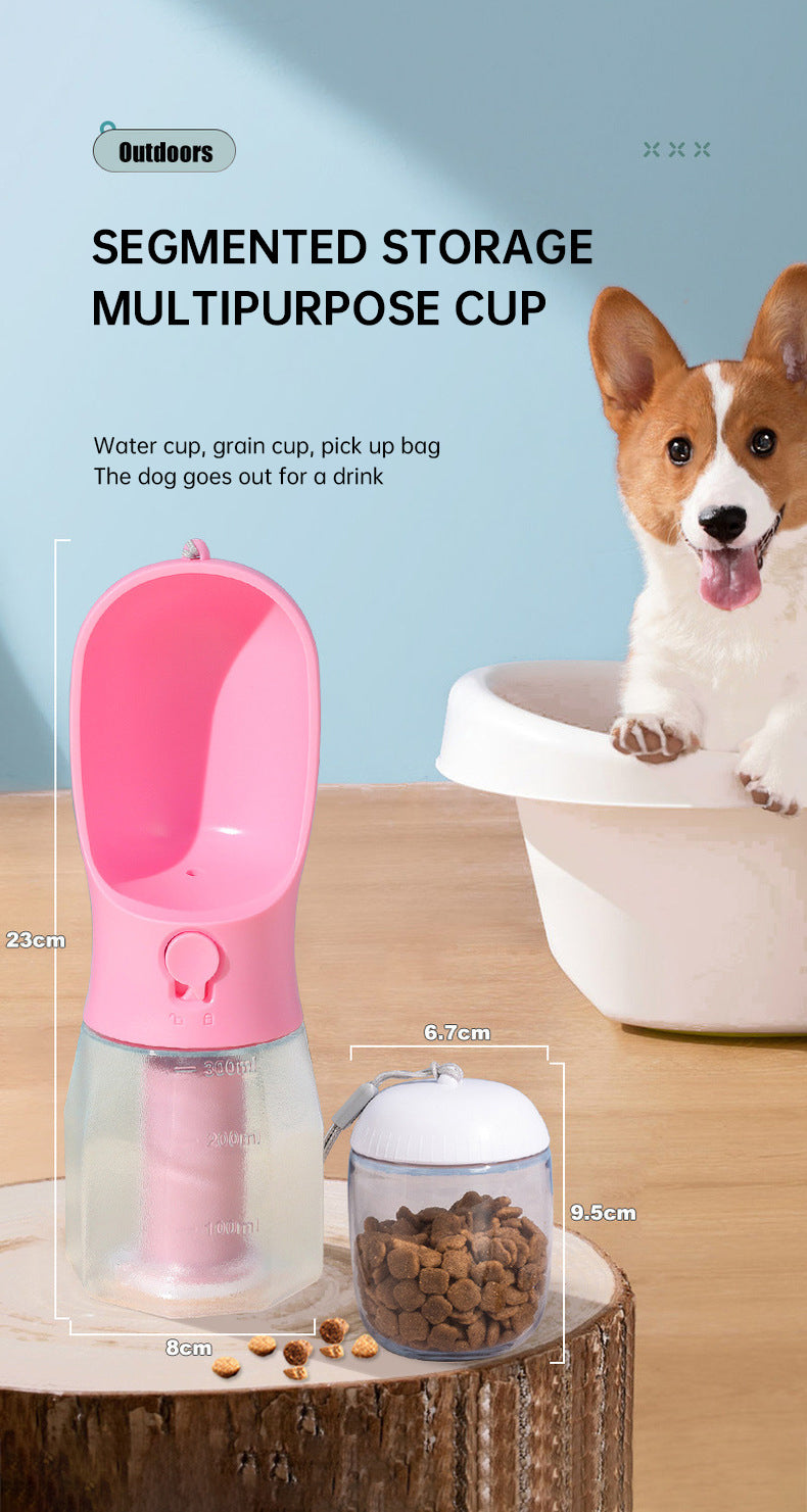 3 In 1 Travel Portable Dog Feeder - Pet Water Dispenser Bottle