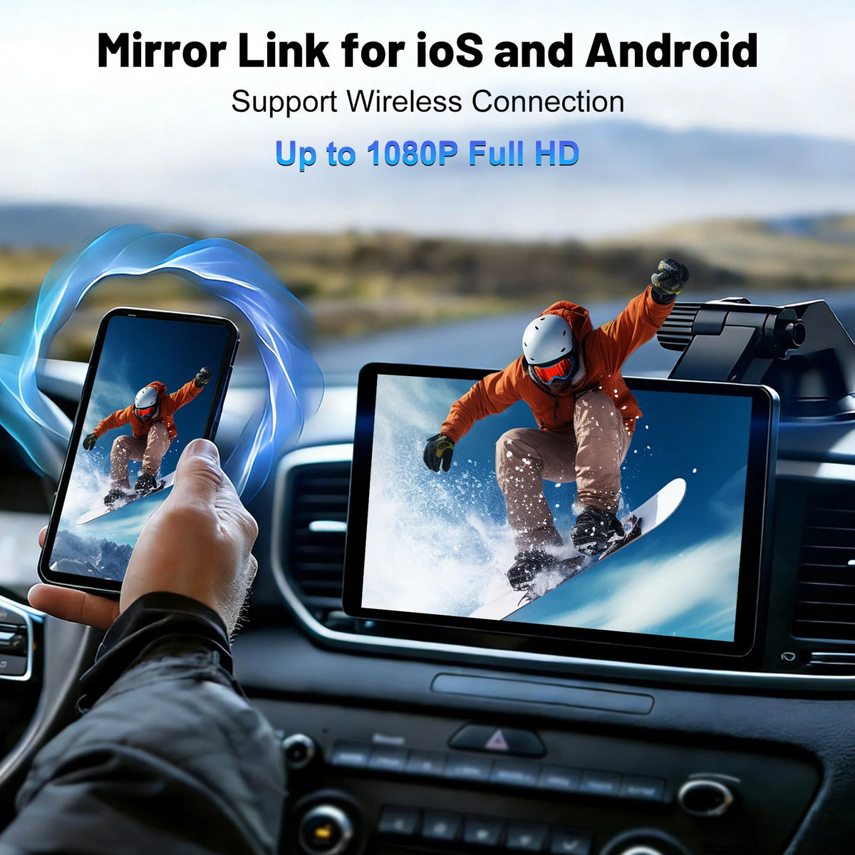 Zepolde | 7-Inch HD Touchscreen Portable Car Display - Wireless CarPlay & Android Auto