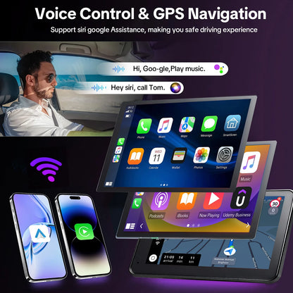 Zepolde | 7-Inch HD Touchscreen Portable Car Display - Wireless CarPlay & Android Auto