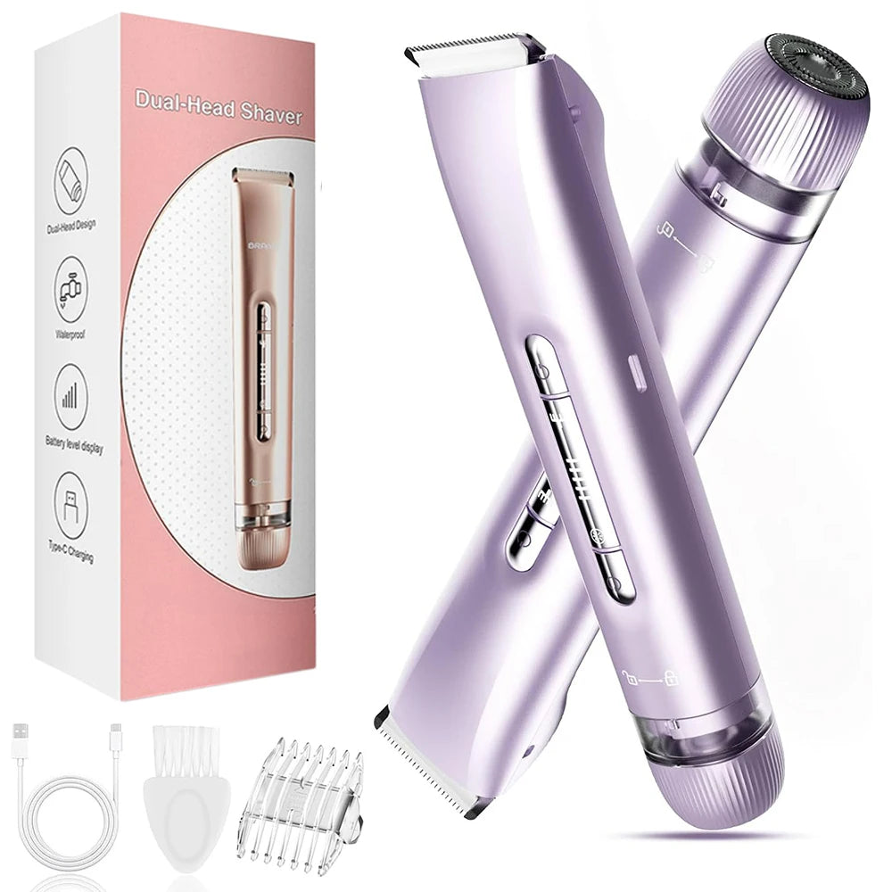 2-in-1 Women Electric Bikini Trimmer Dual Head
