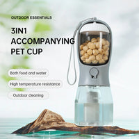 3 In 1 Travel Portable Dog Feeder - Pet Water Dispenser Bottle