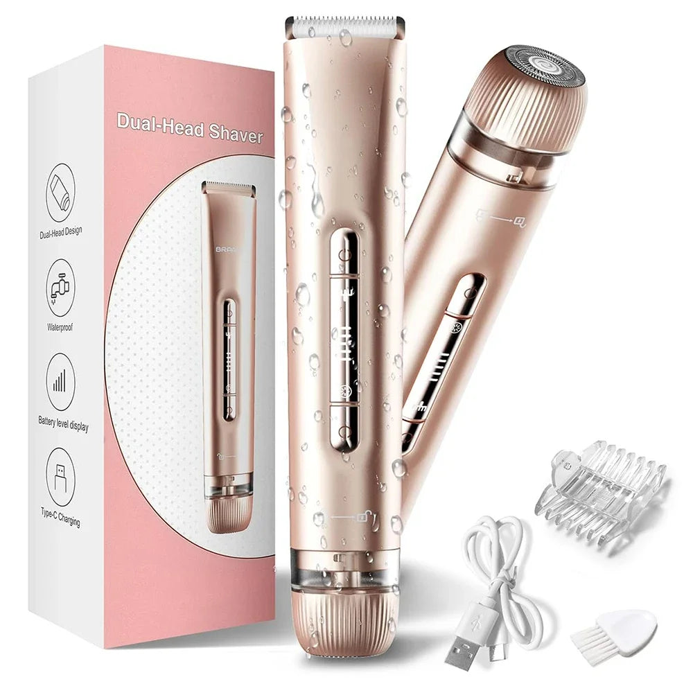 2-in-1 Women Electric Bikini Trimmer Dual Head