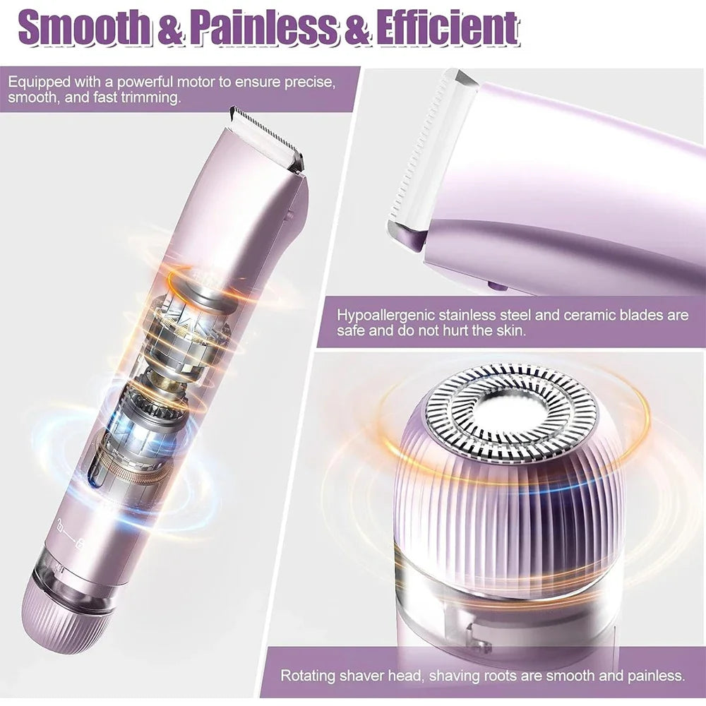 2-in-1 Women Electric Bikini Trimmer Dual Head